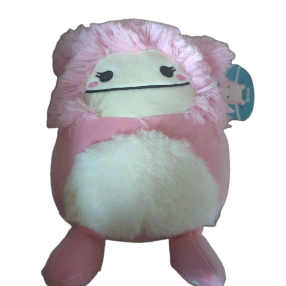 NWT Squishmallows Pink & White Brina the Bigfoot With Fuzzy Belly 8"